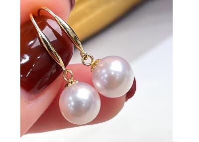 China OEM Round Pearl Earring , Classic Pearl Dangle Earrings for Wedding 9-9.5MM Dimension for sale