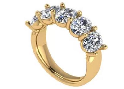 China ODM brilhante oval do anel de noivado 6.43x 4.7x3.03mm do ouro amarelo do corte 18k à venda