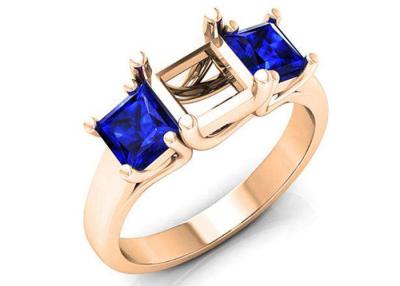 China Blue Sapphire Semi Mount Jewelry Square Cut 6×6mm OEM ODM for sale
