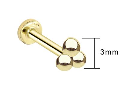中国 16G Anti Tragus Gold Body Piercing Jewelry Earrings Dia 1.3MM 14pcs 0.126ct 販売のため