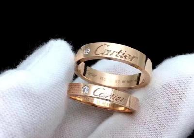 Κίνα στερεό χρυσό δαχτυλίδι κοσμημάτων 0.12ct 18K με το φυσικό διαμάντι 3.6mm πλάτος προς πώληση