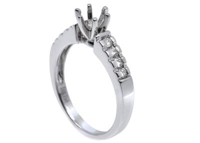 China 0.2ct 8pcs Semi Mount Diamond Ring 14K White Gold Material ODM for Gift for sale