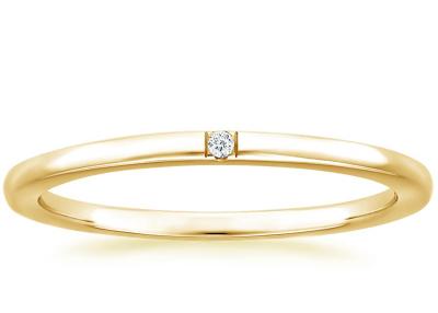 Cina Dimensione minuscola della banda dei gioielli 0.04ct 2.0mm-2.3mm dell'oro giallo del diamante 14K del solitario in vendita