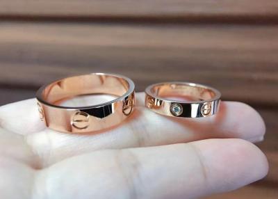 China ODM Rose Gold Engagement Wedding Ring 0.02ct 0.4cm-0.6cm Width for sale
