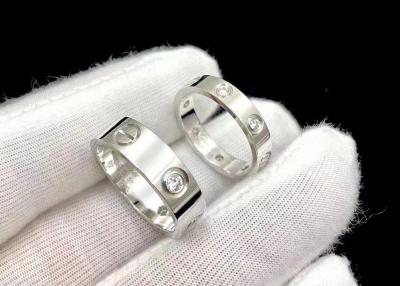 China anchura de Ring With Diamond 4mm-6m m de la joyería del oro sólido de 0.41ct 18K en venta
