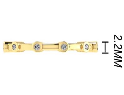 China 6pcs OEM do corte de círculo dos diamantes 18k Rose Gold Ring 1.5mm para o acoplamento à venda