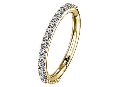 Китай Прикрепленный на петлях коготь Clicker золота септума 14k устанавливая тип с диамантом 1.3mm продается