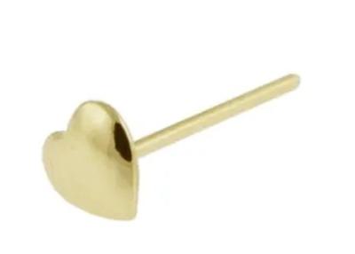 China Piercing 18K Yellow Gold Diamond Nose Stud Heart Shape 3mm OEM ODM for sale