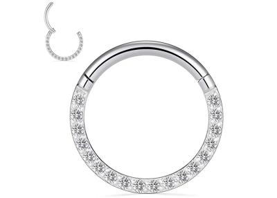 China Diamond 14k Gold Hinged Segment Ring Piercing for Wedding Gift for sale