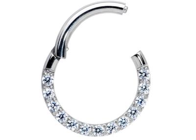 Chine anneau perçant de tragus des diamants 0.1ct, nez Ring Inner Dia d'or blanc 8-15mm à vendre