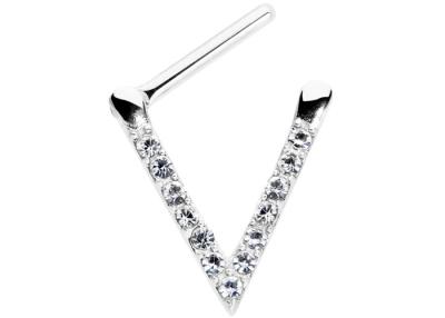 중국 0.1ct 1.3mm 다이아몬드가 세팅된 OEM 트라이앵글 화이트 골드 셉텀 링 판매용