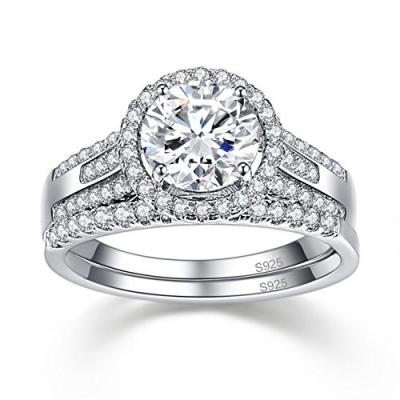 Cina anello di oro bianco di 18K 14K 10k, Diamond Wedding Ring Sets delle donne di 1.8CT 8mm in vendita