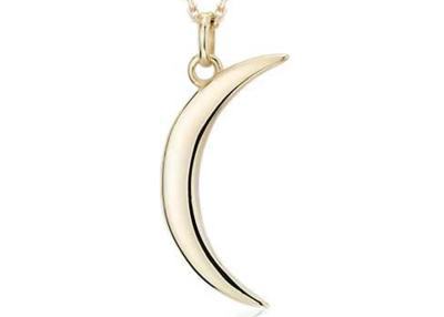 China 21mm Length Gold Crescent Moon Necklace , Female Empowerment Necklace ODM for sale