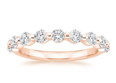 Китай 0.9ct 3MM Moissanite подняло кольцо золота, розовый OEM кольца ювелирных изделий золота продается