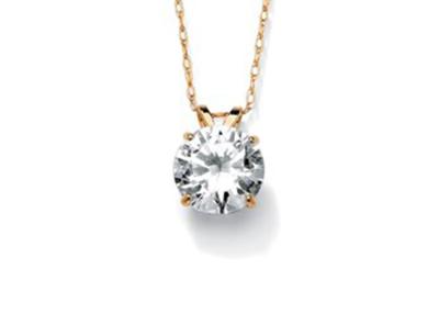 China Vintage Solitaire Diamond Necklace , 5mm 14k Solid Gold Necklace Women'S OEM ODM for sale
