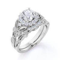 Китай Винтажные 2 обручального кольца захвата диаманта карата для Bridal ODM продается