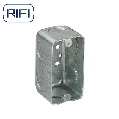 China 2x4 Square Steel Box One Gang Two Gang Electrical Conduit Fittings Outlet Box for sale