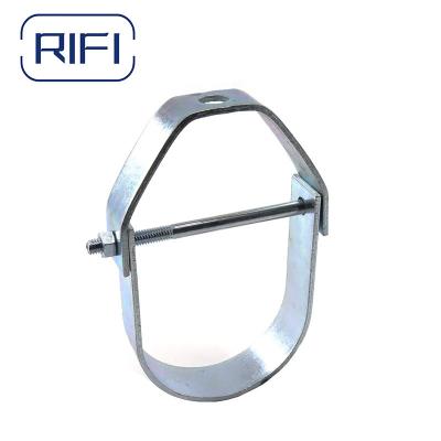 China 4 Inch Metal Conduit Clamp Electro Galvanized Heavey Duty Conduit Clevis Hanger for sale