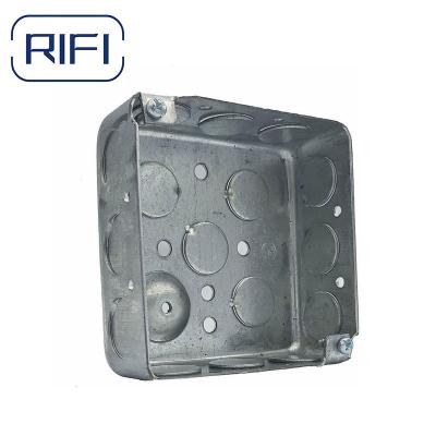 China Drawn Galvanized Steel Junction Box 4 Inch Decorative Electrical 4x4 EMT Box for sale