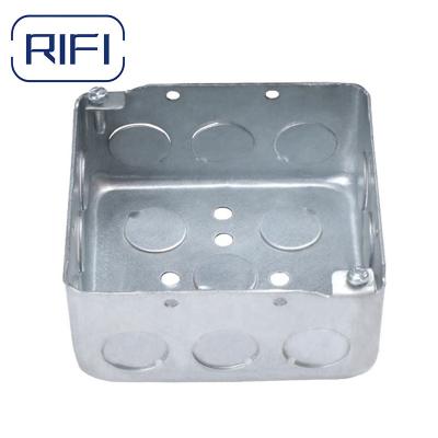 China Galvanized Steel 2 Gang Metal Switch Box Square Electrical Junction Box for sale
