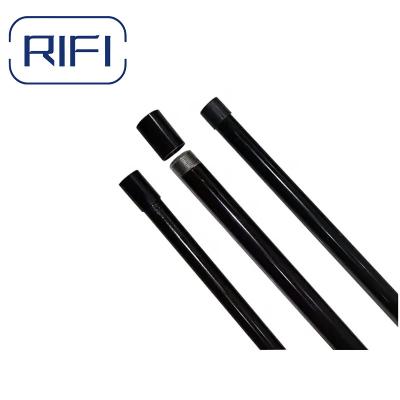 China 25mm BS4568 BS31 GI Conduit Pipe Black Powder Coated Steel Metric Threaded Conduit With 1 Coupler Plastic Cap for sale