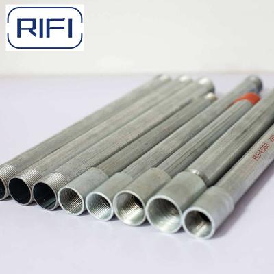 China 3.75 Meters Length Electrical Tube Rigid Conduit Pipe With Red Plastic Cap And Coupling for sale