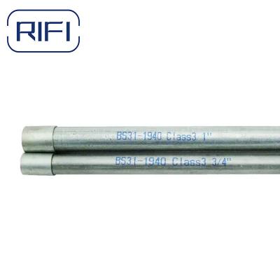 China Silver 3/4 Inch BS31 GI Conduit Pipe 3.81 Meter Length High Performance à venda