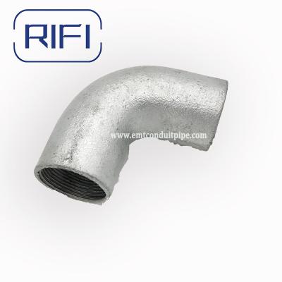 China 20mm 25mm Solid Elbow GI Conduit Fittings Electrical Conduit System  With Galvanized Steel for sale