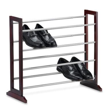 China Four Tier Expanding Home Display Rack For Shoes Storage Folding Feature for sale