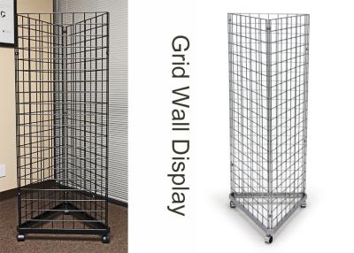 China Three Sides Triangle Grocery Store Display Racks For Supmarket Metal Gridwall for sale
