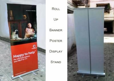China Aluminum Roll Up Poster Display Stand For Office And Bank Printing Banner for sale