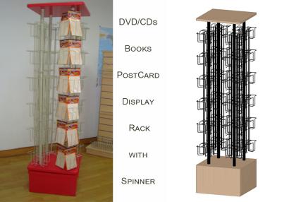 China 96 Pockets Floor Spinner Display Rack , Top Graphict Greeting Card Spinner Stands for sale