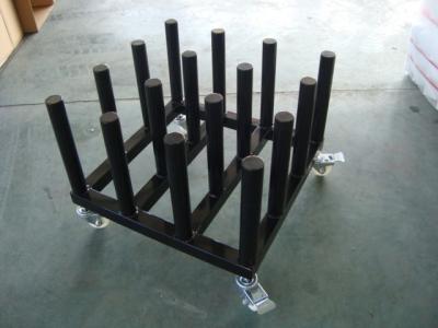 China Carro industrial de los soportes de exhibición del tubo del hierro para el movimiento fácil vertical de Rolls del vinilo en venta