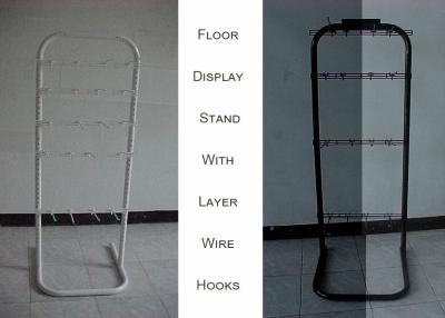 Chine Supports d'affichage latéraux simples de plancher de fil, 6 supports d'affichage de grille de fil de crochets de rangée à vendre