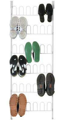 China Multilayer U Door Home Display Rack For Shoes Storage 18 Pair Knock Down for sale