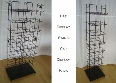 China Metal Wire Baseball Cap Display Rack / Multiple Shelves Floor Standing Hat Rack for sale