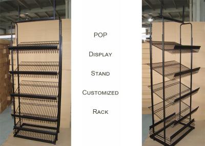 China Light Duty Commercial Metal Wire Display Racks With Mulitple Shelves KD Structure for sale