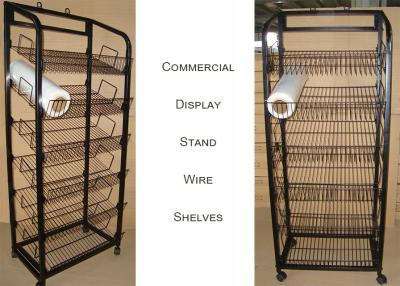 China Multiple Shelves KD Structure Wire Rack Display / Light Duty Wire Retail Display Racks for sale