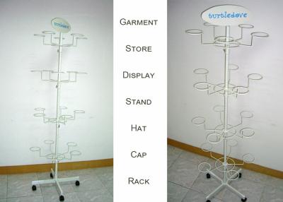 China Spinner Hat Metal Clothing Display Rack / Multiple Hooks Baseball Hat Display Rack for sale