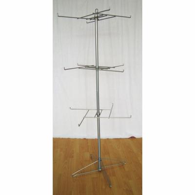China X Shape 4 Pegs Spinning Display Rack With Wire Foldable Base for sale