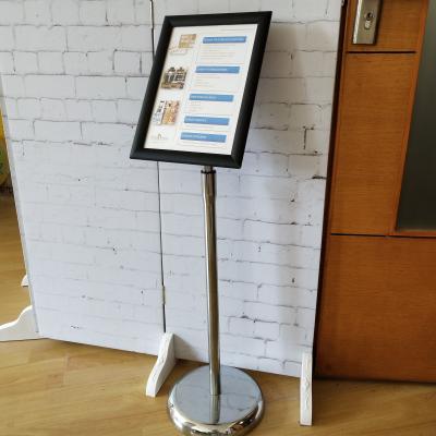 China Versatility A4 Poster Display Stands / Adjustable Hight Floor Standing Poster Holder for sale