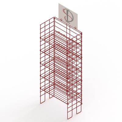 China Adjustable Height Metal Wire Display Racks For Supmarket Folding Feature for sale