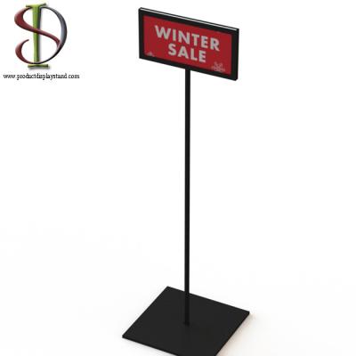 China Powder Coated Metal Sign Display Stand With Advertisement Board for sale