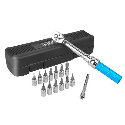 China Stainless Steel Bicycle Torque Wrench 2 To 14nm Adjustable Socket Wrench Set T30 for sale
