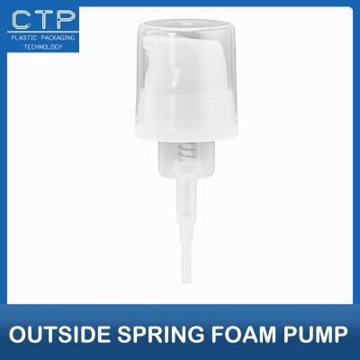 China Mini Bottle 30mm Foam Pump Method Of Lock With Clear Overcap Minin Bottle Head Spring 304/316 for sale