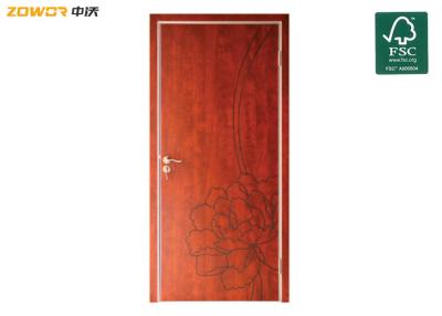 China Curved Flowers PVC Finished Thickness 45mm Plain Wooden Door for sale
