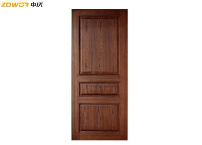 China PU Painting 3 Panel 100mm Frame Plain Wooden Door for sale