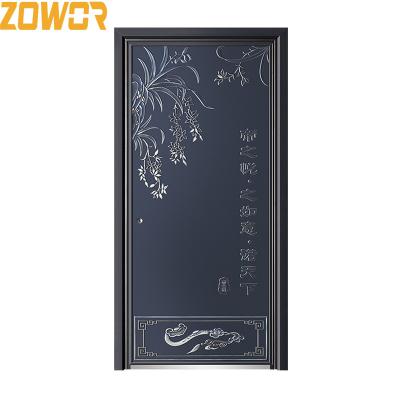 China Anti Theft Waterproof Aluminum Entrance Door 90mm Leaf Thickness for sale