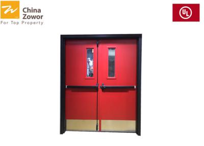 China 45 mm Thick Double Swing Gal. Steel Fire Safety Door/ Red Color/ Powder Coating Finish for sale