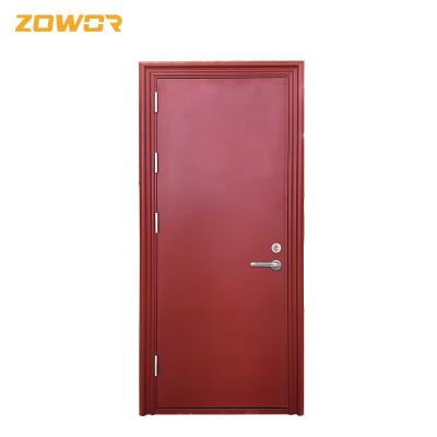 China Wood Grain Finish UL Listed Fire Safety Door With Glass Ceramic Cold Gray Color for sale